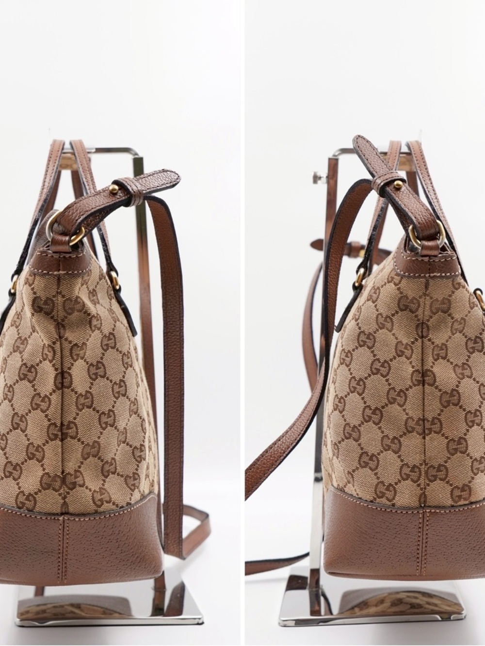 Gucci Bree Brown GG Canvas Shoulder Bag - Picture 9 of 11